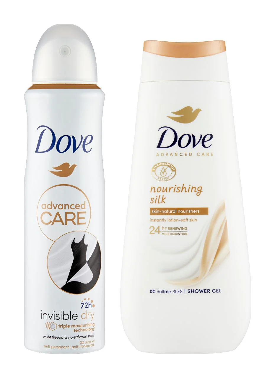 Set cadou Dove Gel de dus+Deodorant Spray Nourishing Silk foto
