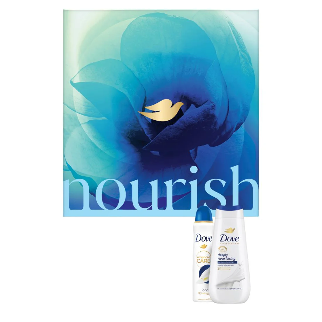 Set cadou Dove Gel de duș+Deodorant Spray Deeply Nourishing foto