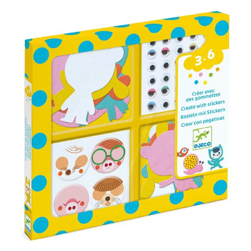 Set de creatie cu autocolante din fetru Djeco I love animals foto