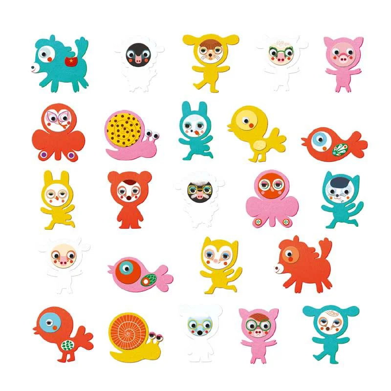 Set de creatie cu autocolante din fetru Djeco I love animals foto