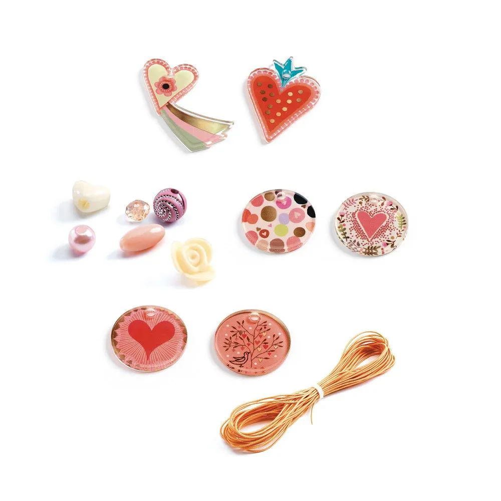 Set de creatie pentru bijuterii Djeco Hearts foto