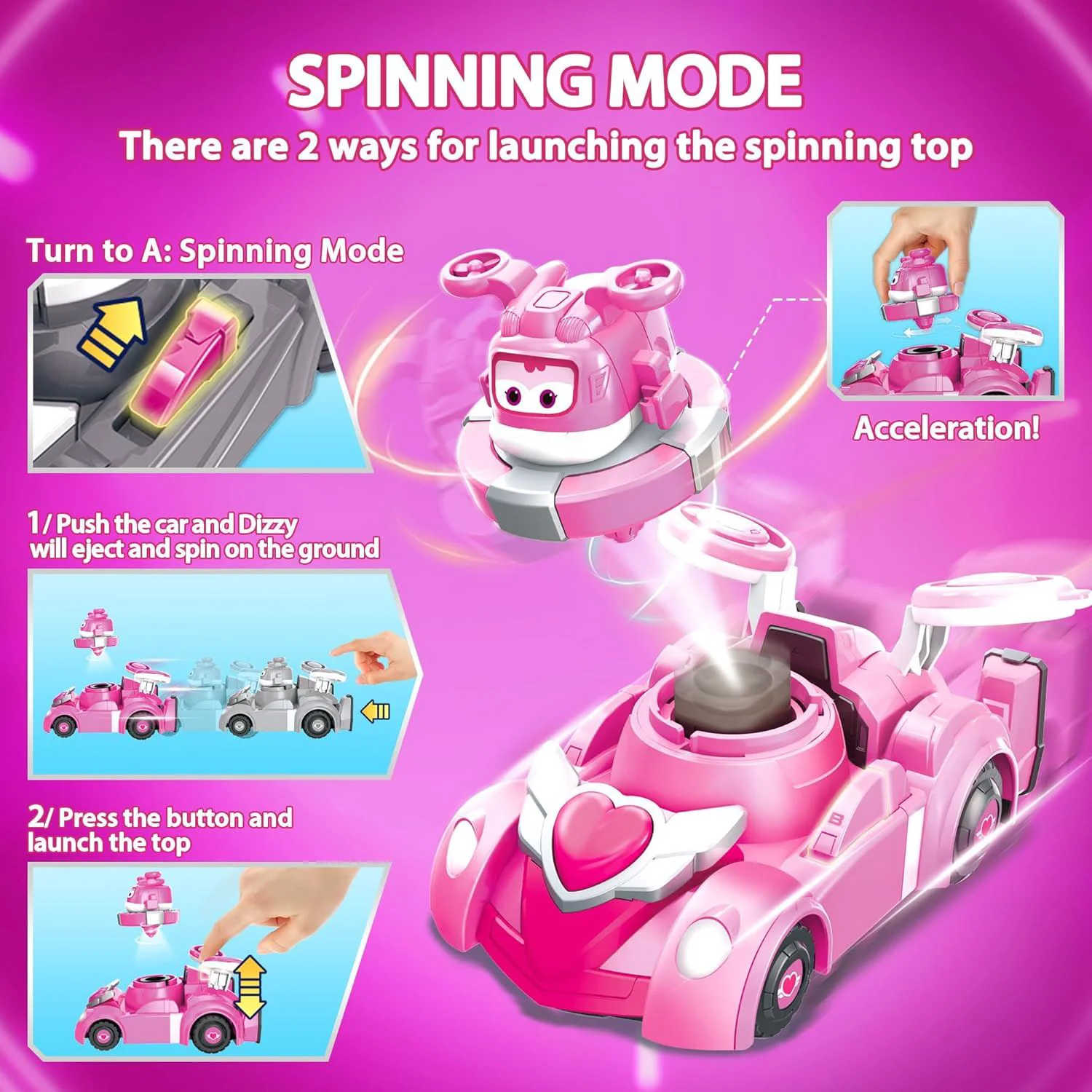 Set de joaca Spinning Dizzy&Vehicul 2 in 1 Super Wings foto