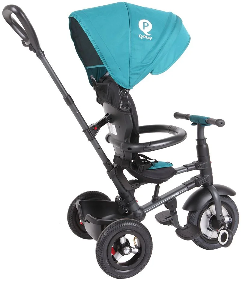 Tricicleta Qplay Rito Rubber Blue Green foto