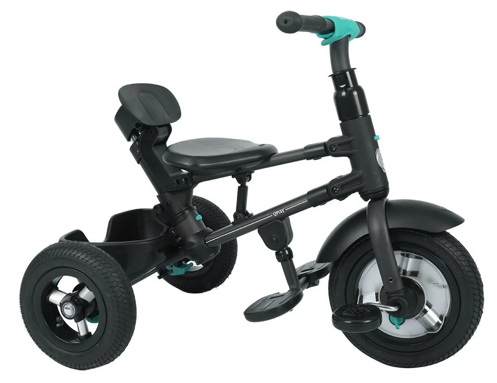 Tricicleta Qplay Rito Rubber Blue Green foto