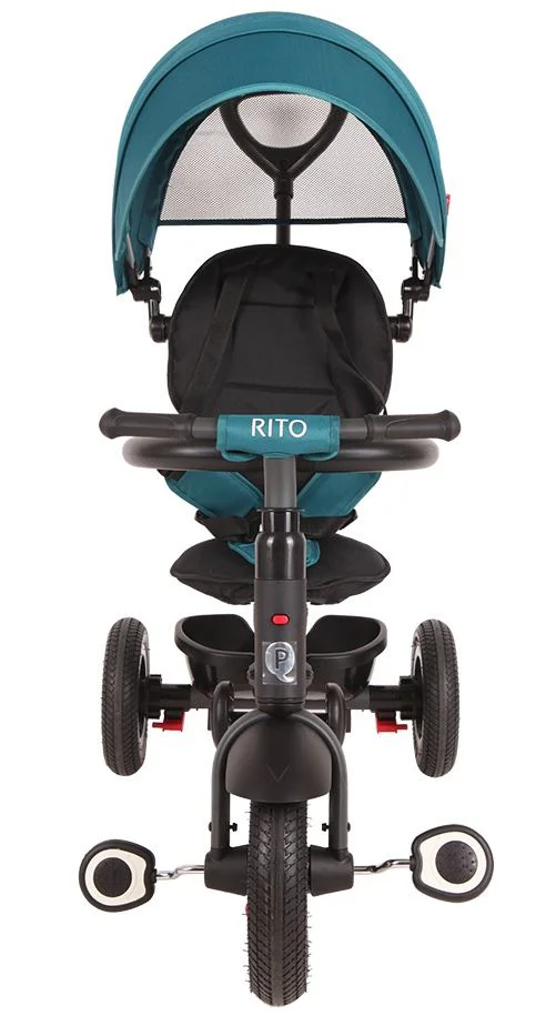Tricicleta Qplay Rito Rubber Blue Green foto
