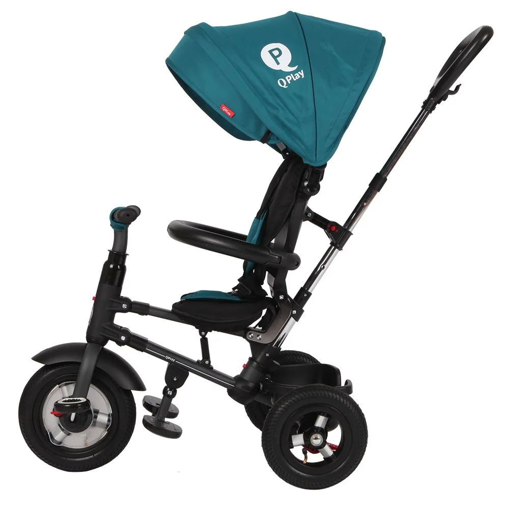Tricicleta Qplay Rito Rubber Blue Green foto
