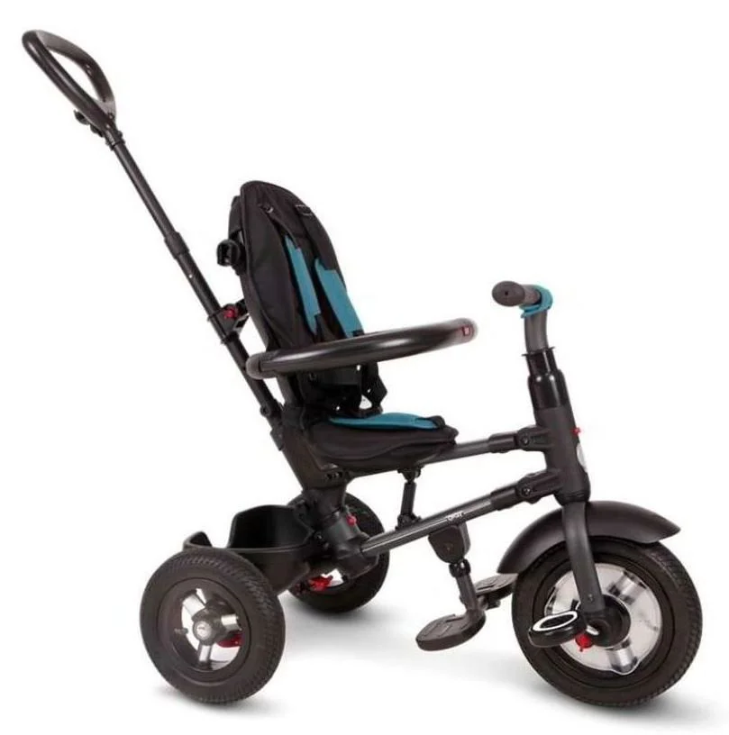 Tricicleta Qplay Rito Rubber Blue Green foto