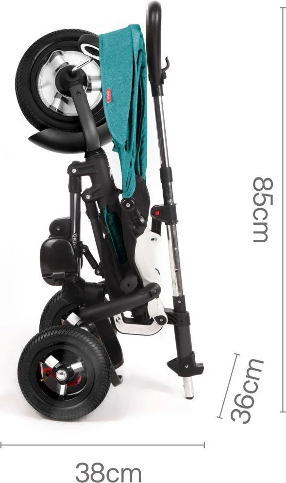 Tricicleta Qplay Rito Rubber Blue Green foto