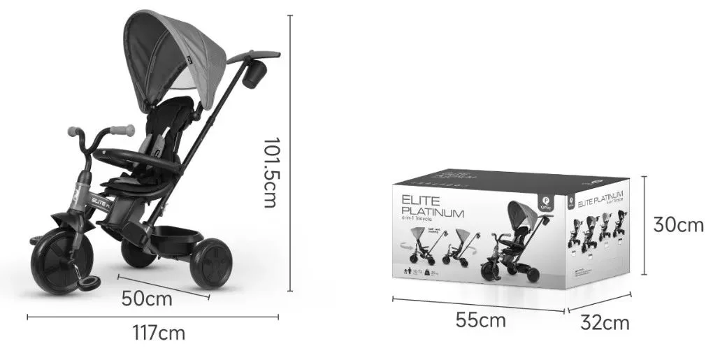 Трёхколёсный велосипед Qplay Elite Platinum Grey foto