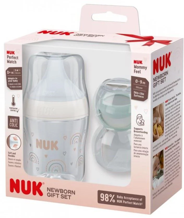Набор Newborn NUK (бутылочка Perfect Match 150 мл + силиконовая пустышка Mommyfeel 0+ мес. foto