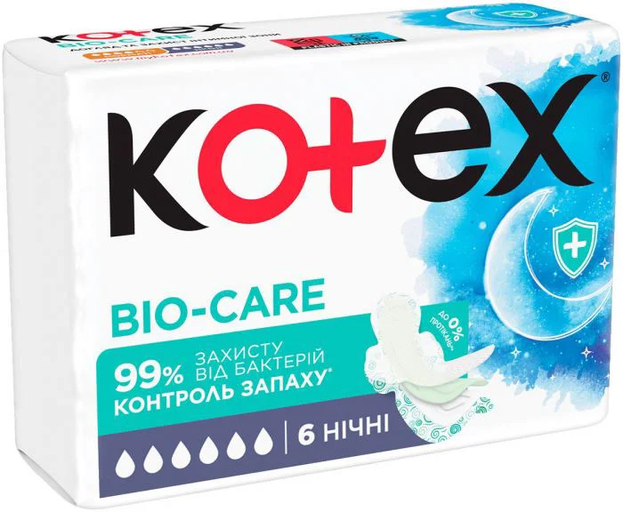 Absorbante Kotex Bio Care Night, 6 buc. foto