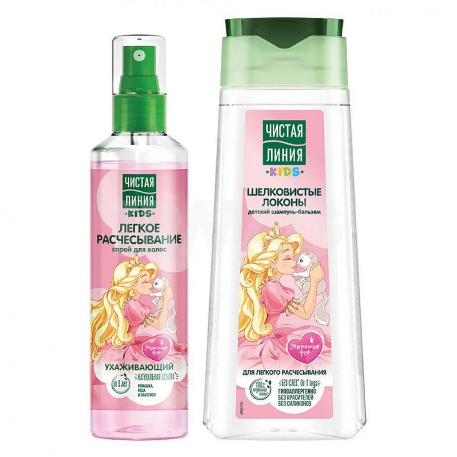 Set cadou pentru fete Чистая Линия (spray pentru pieptanare 160 ml + sampon 240 ml) foto