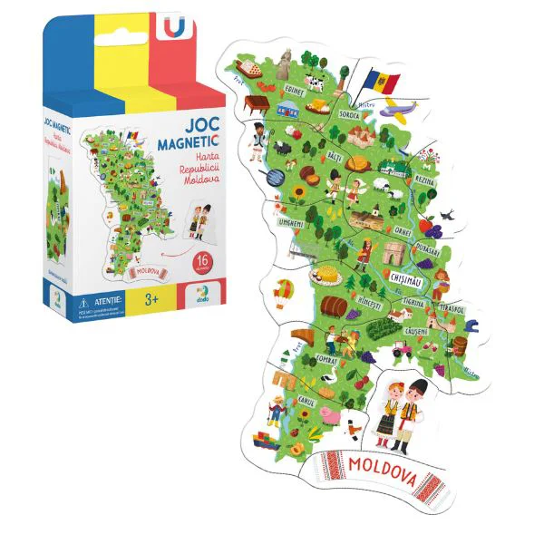 Joc magnetic educativ Dodo Harta Moldovei, 16 el. foto