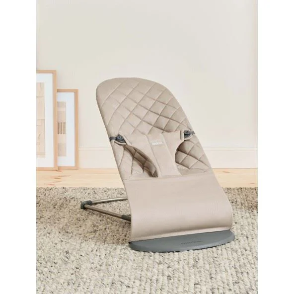 Кресло-шезлонг BabyBjorn Bliss Woven C-Quilt, Sand grey foto