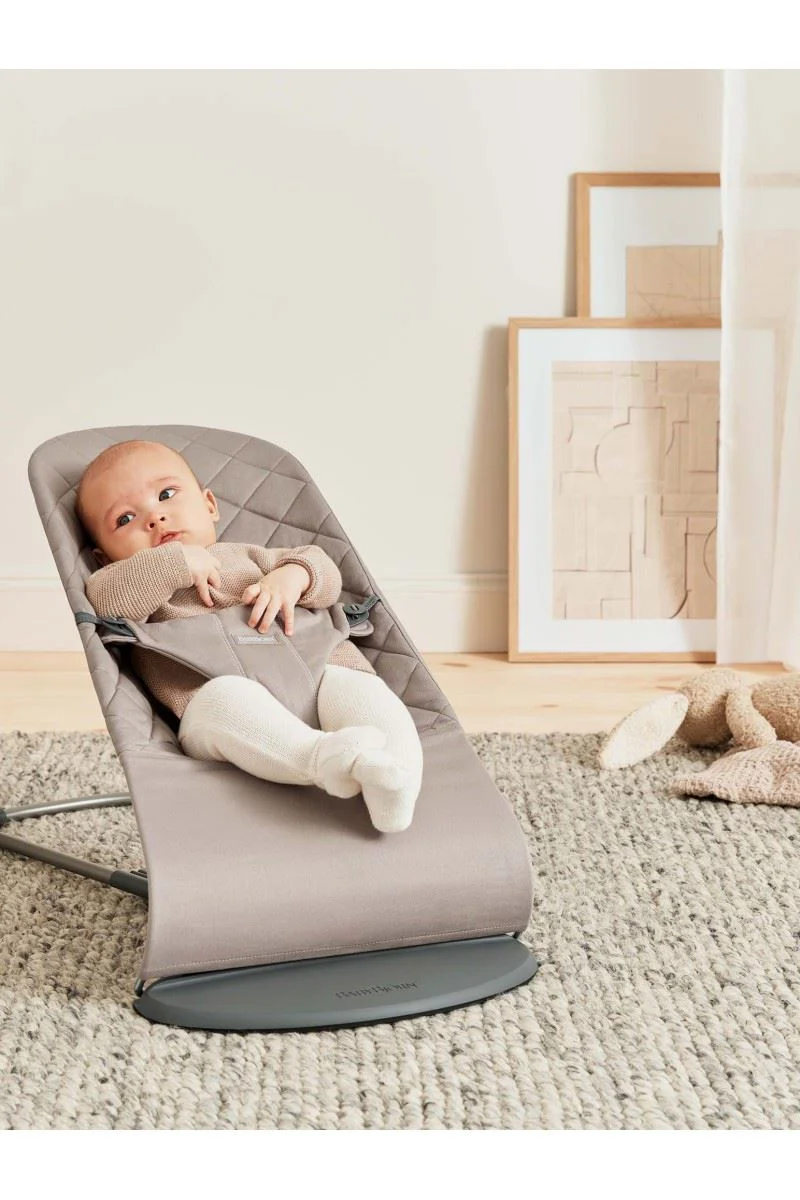 Кресло-шезлонг BabyBjorn Bliss Woven C-Quilt, Sand grey foto