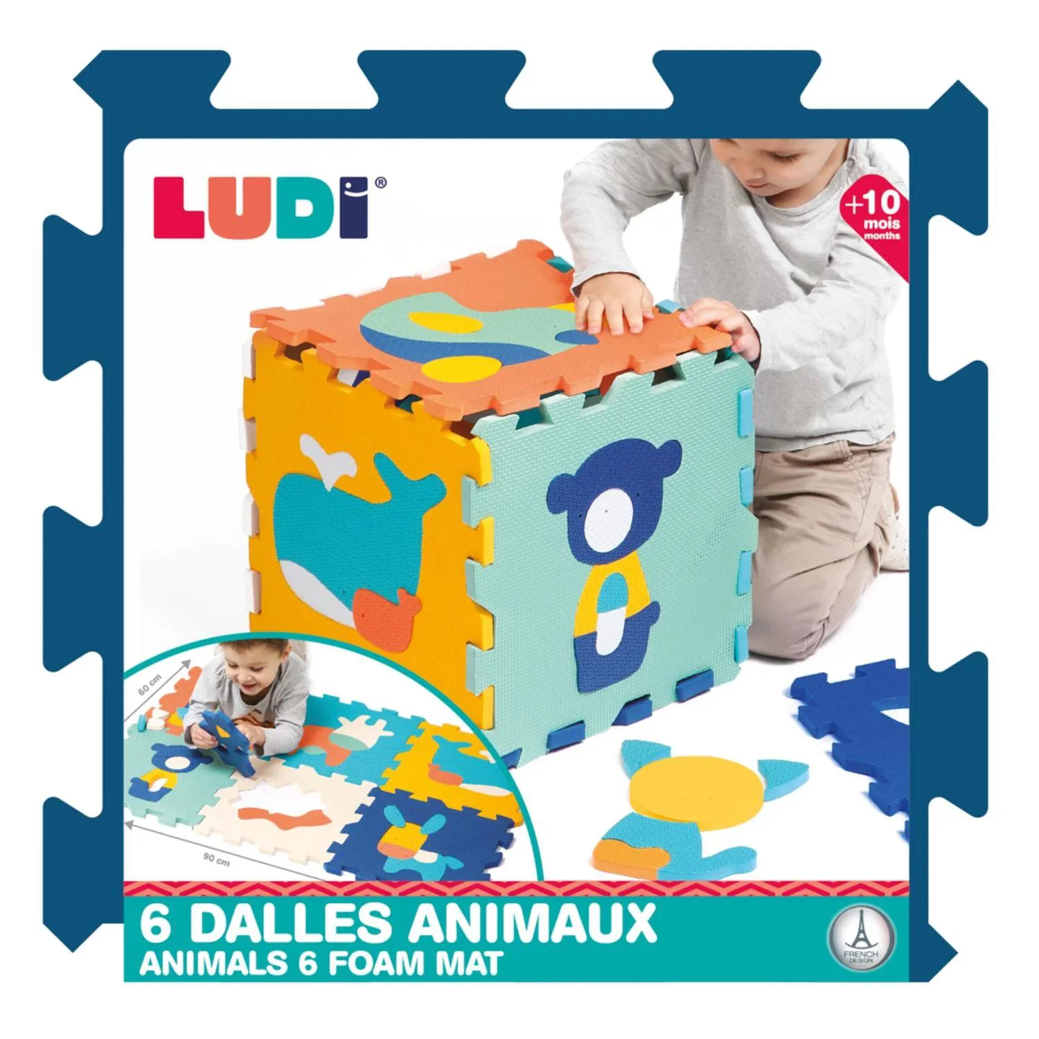 Covoras puzzle din spuma Ludi Animale, 6 buc. foto