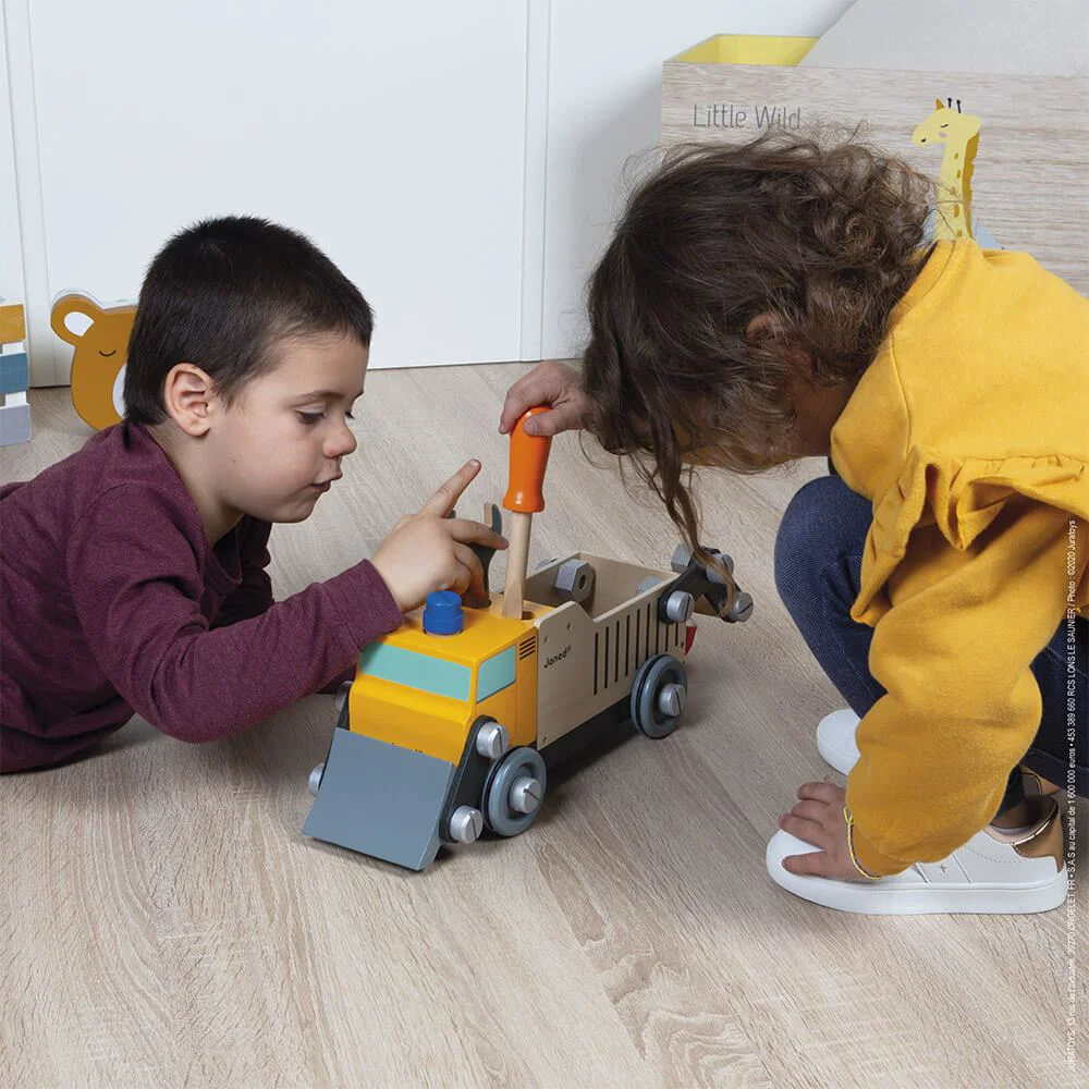 Camion din lemn cu unelte Janod DIY Brico'Kids foto