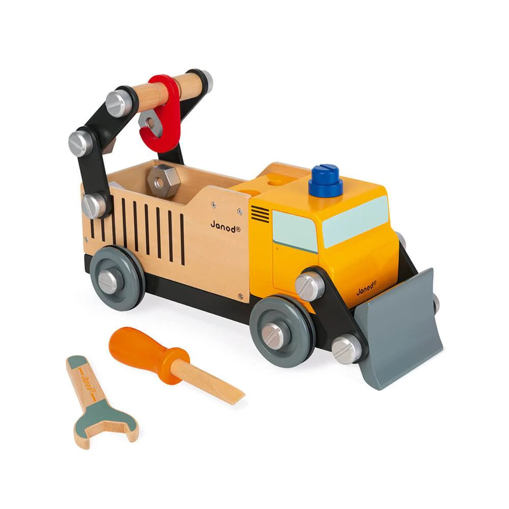 Camion din lemn cu unelte Janod DIY Brico'Kids foto