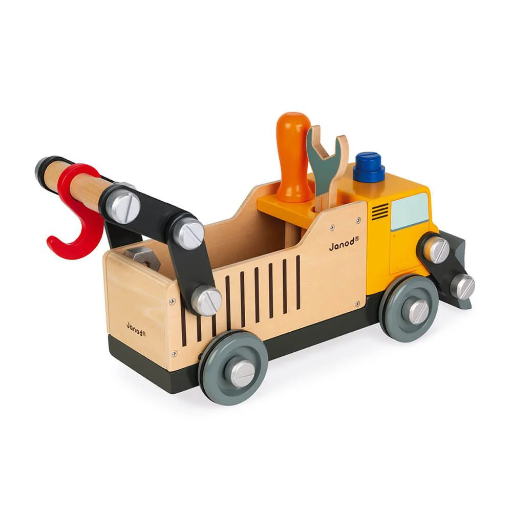 Camion din lemn cu unelte Janod DIY Brico'Kids foto