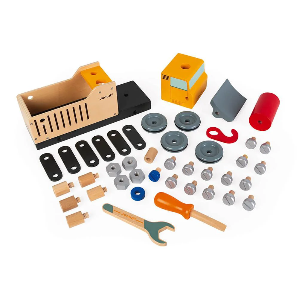 Camion din lemn cu unelte Janod DIY Brico'Kids foto