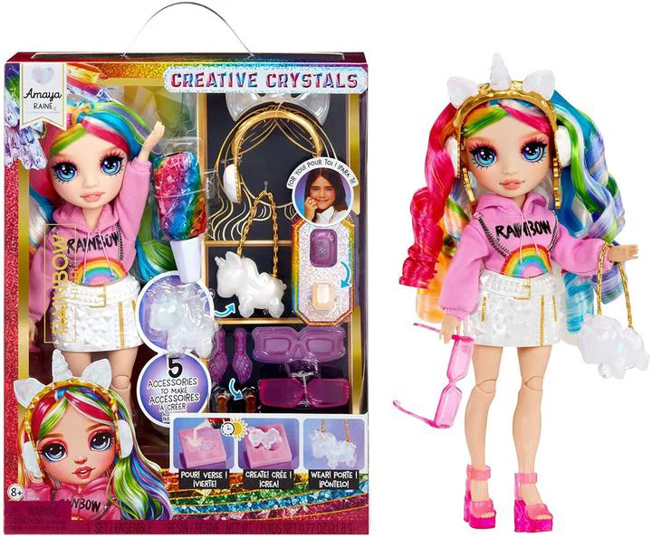 Papusa Amaya Raine Rainbow High, seria Creative Crystals foto
