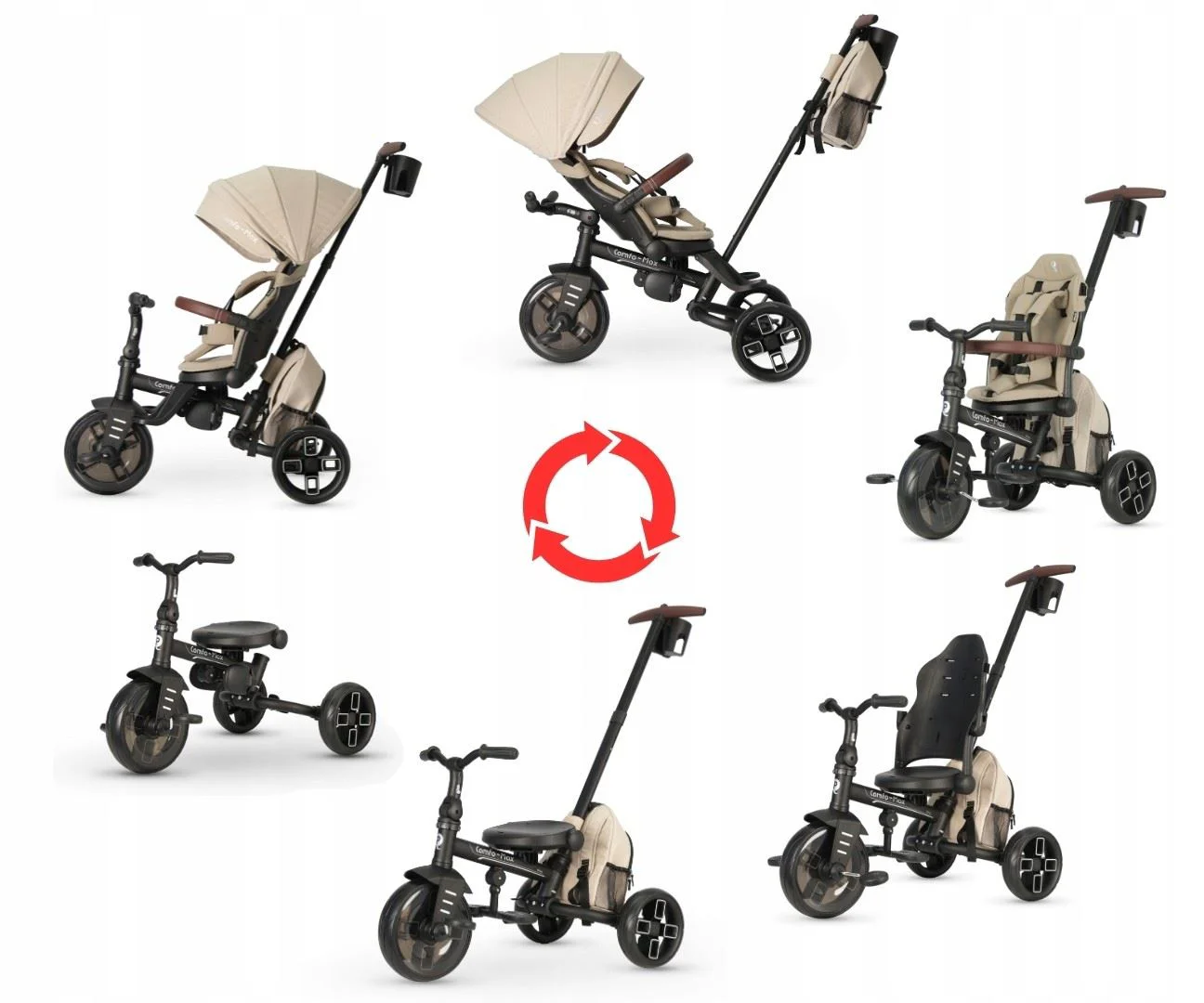 Tricicleta Qplay Comfo Max Beige foto