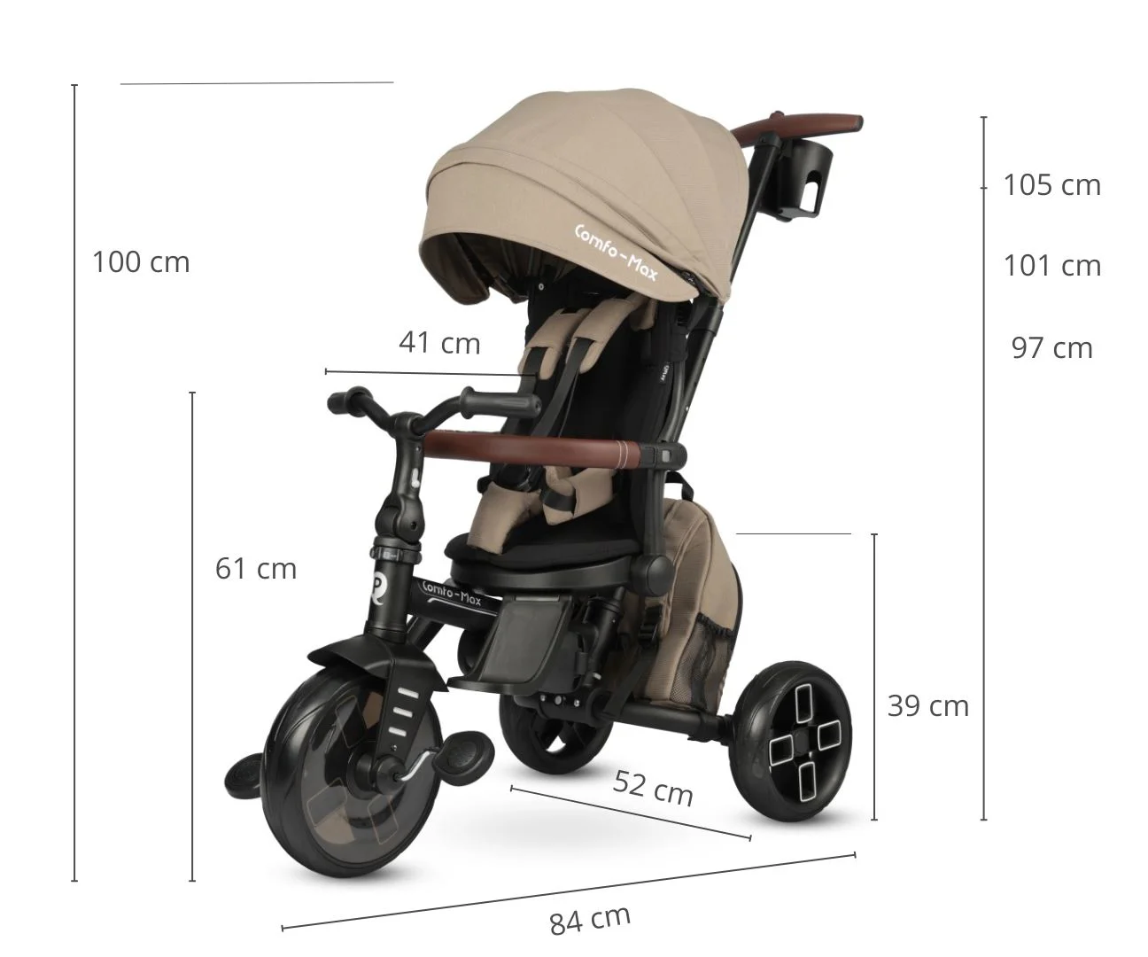Tricicleta Qplay Comfo Max Coffee foto