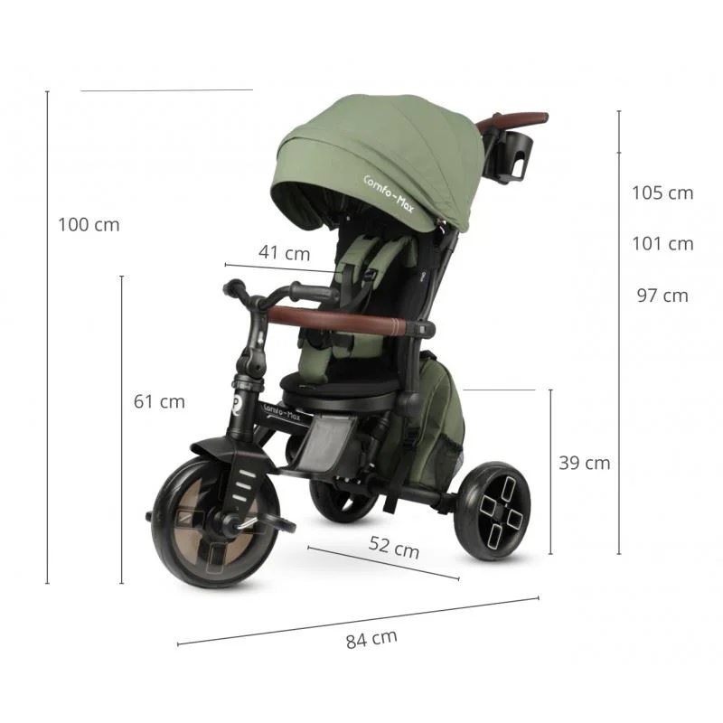 Трёхколёсный велосипед Qplay Comfo Max Olive Green foto