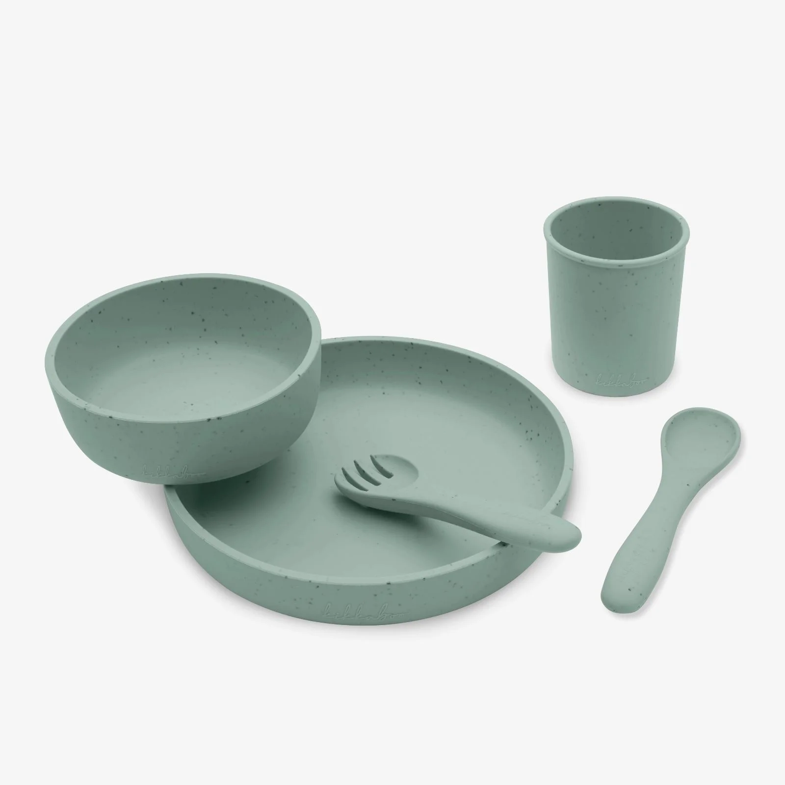 Set de alimentatie din silicon KikkaBoo Platinum Sage, 5 piese foto