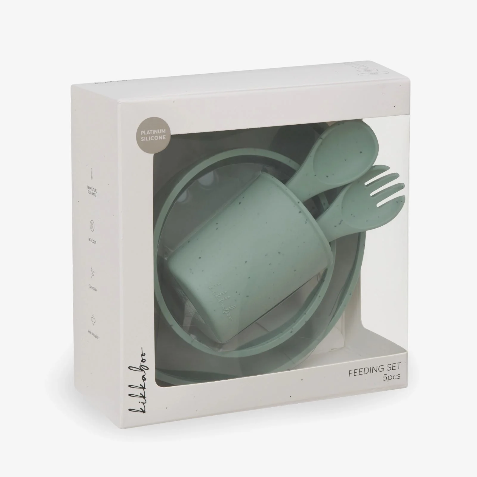 Set de alimentatie din silicon KikkaBoo Platinum Sage, 5 piese foto