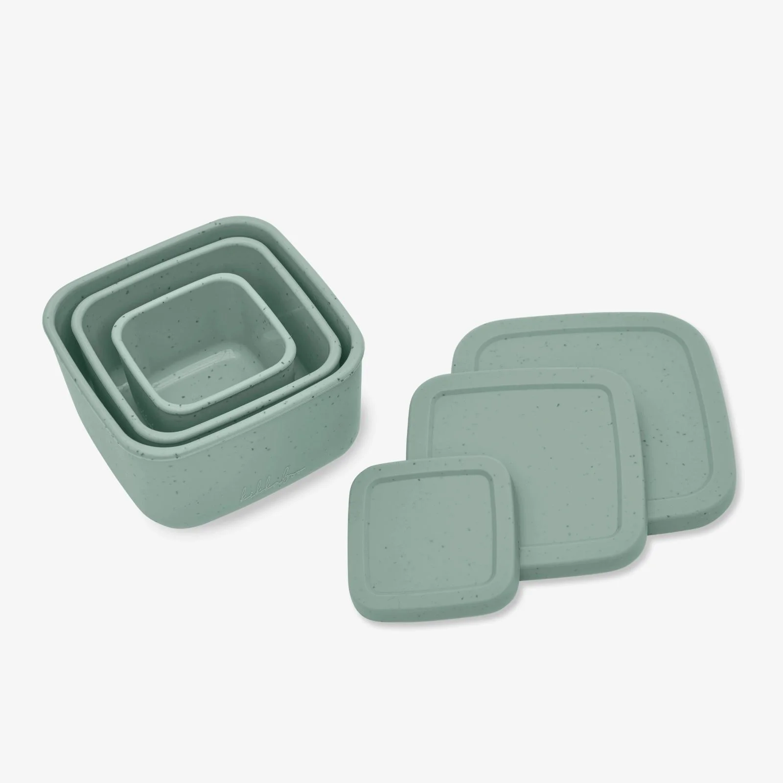 Набор силиконовых контейнеров KikkaBoo Platinum Snack Box Sage, 3 шт. foto