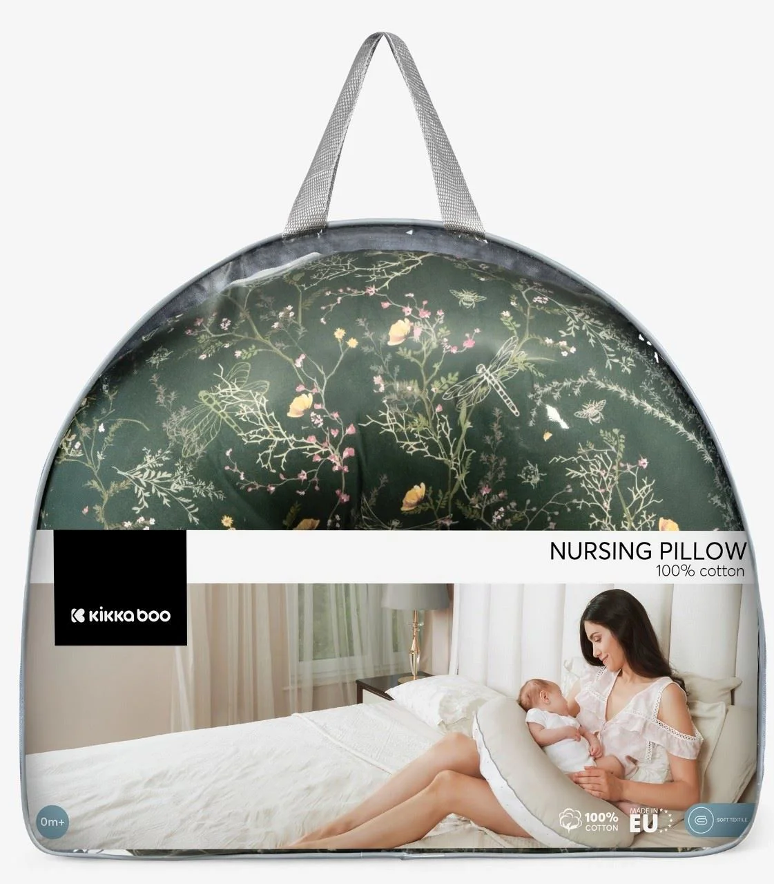 Perna pentru alaptare KikkaBoo Secret Garden Green foto