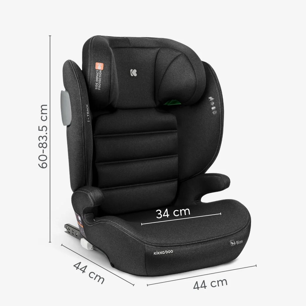 Scaun auto cu isofix i-Size KikkaBoo i-Track Dark Grey, 100-150 cm foto