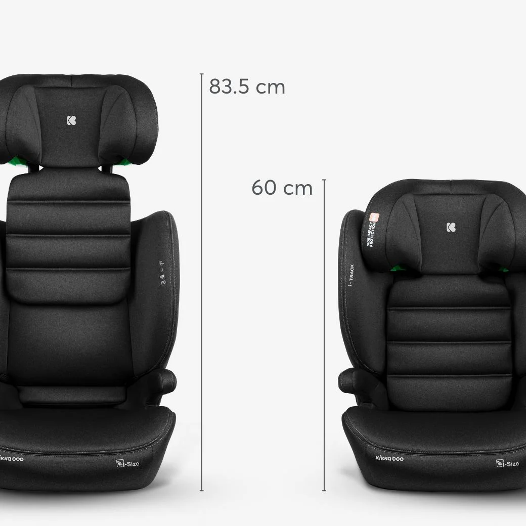 Scaun auto cu isofix i-Size KikkaBoo i-Track Dark Grey, 100-150 cm foto