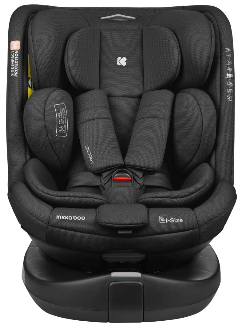 Scaun auto cu isofix i-Size KikkaBoo i-Round Black, 40-150 cm foto
