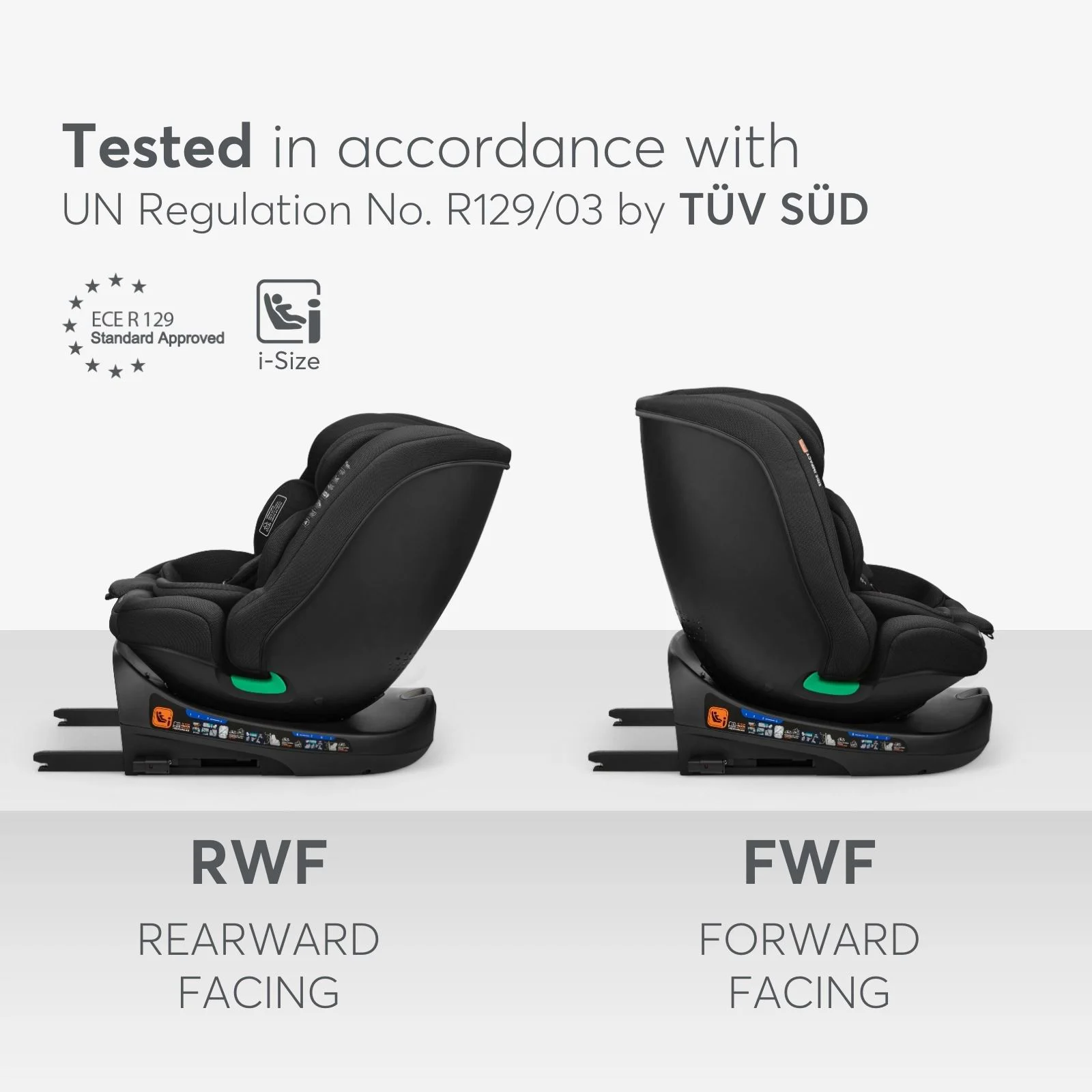 Scaun auto cu isofix i-Size KikkaBoo i-Round Black, 40-150 cm foto