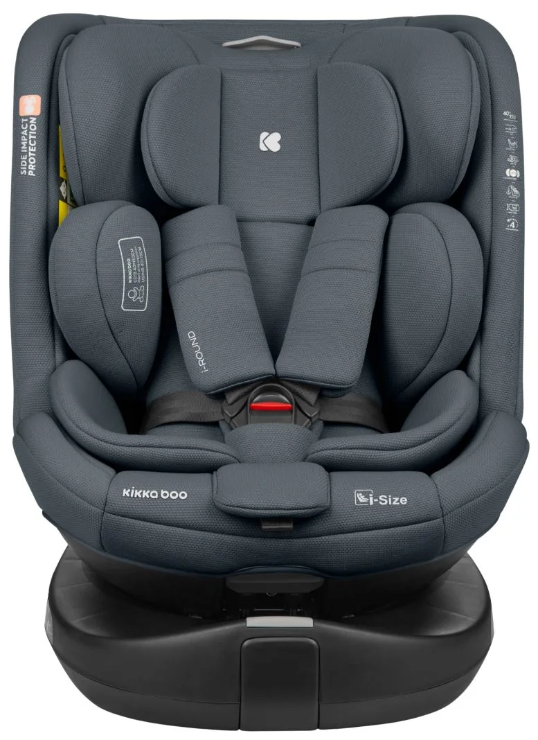 Scaun auto cu isofix i-Size KikkaBoo i-Round Dark Grey, 40-150 cm foto