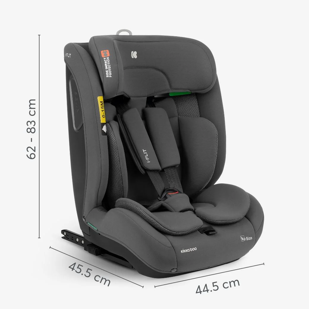 Автокресло KikkaBoo i-Flit Dark Grey i-Size, 76-150 см foto