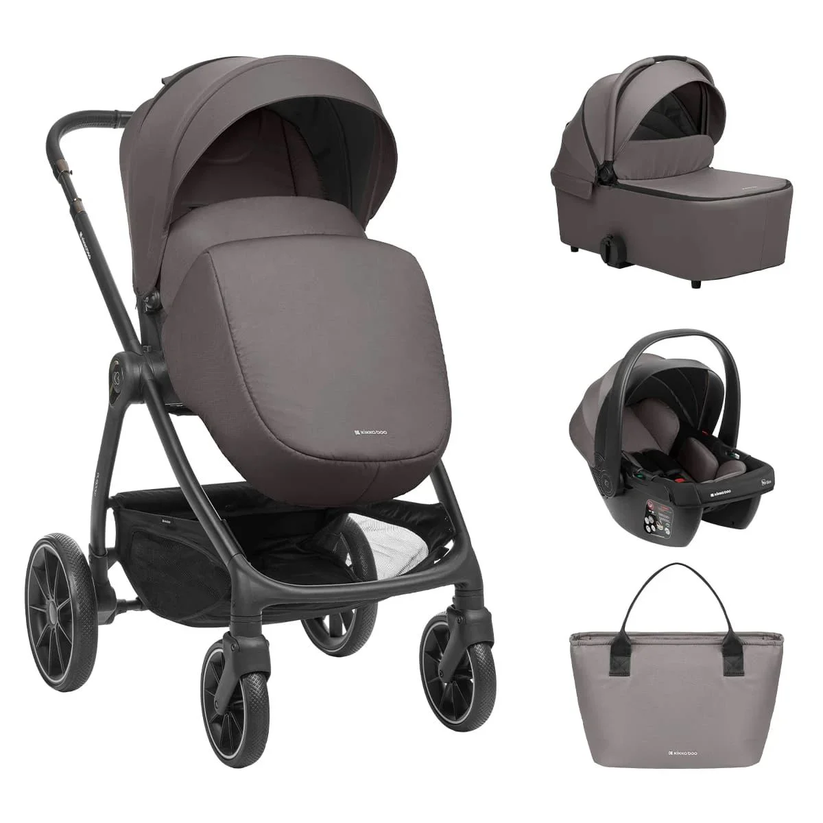 Carucior 3 in 1 KikkaBoo Modena Dark Grey foto