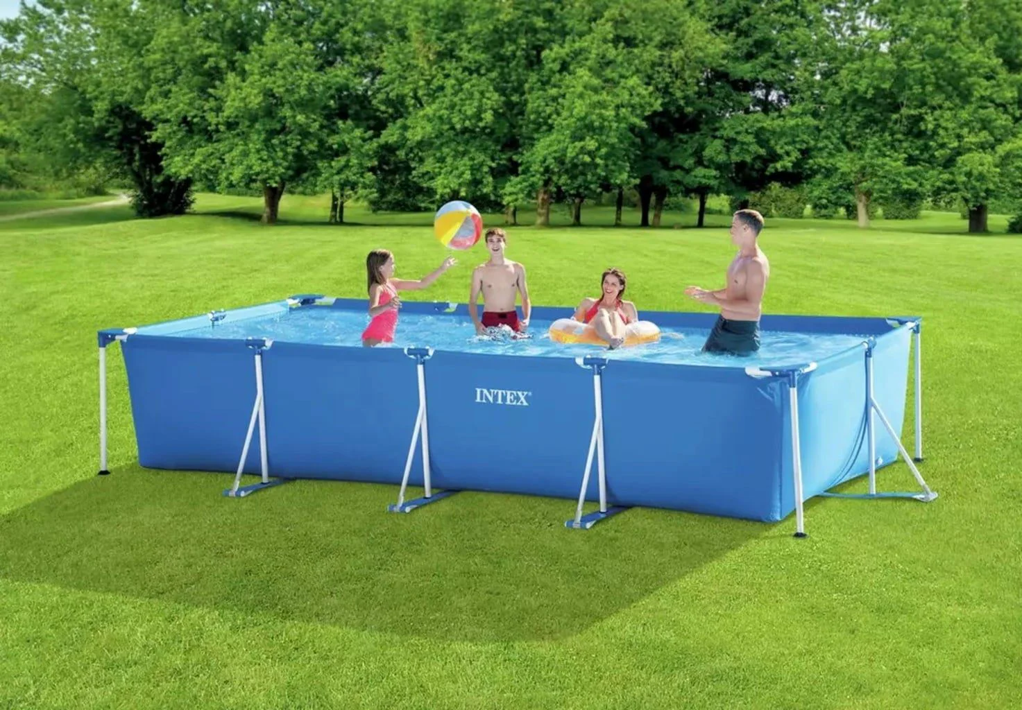 Piscina rectangular frame Intex 450х220х84 cm, 7127 l, cadru metalic foto