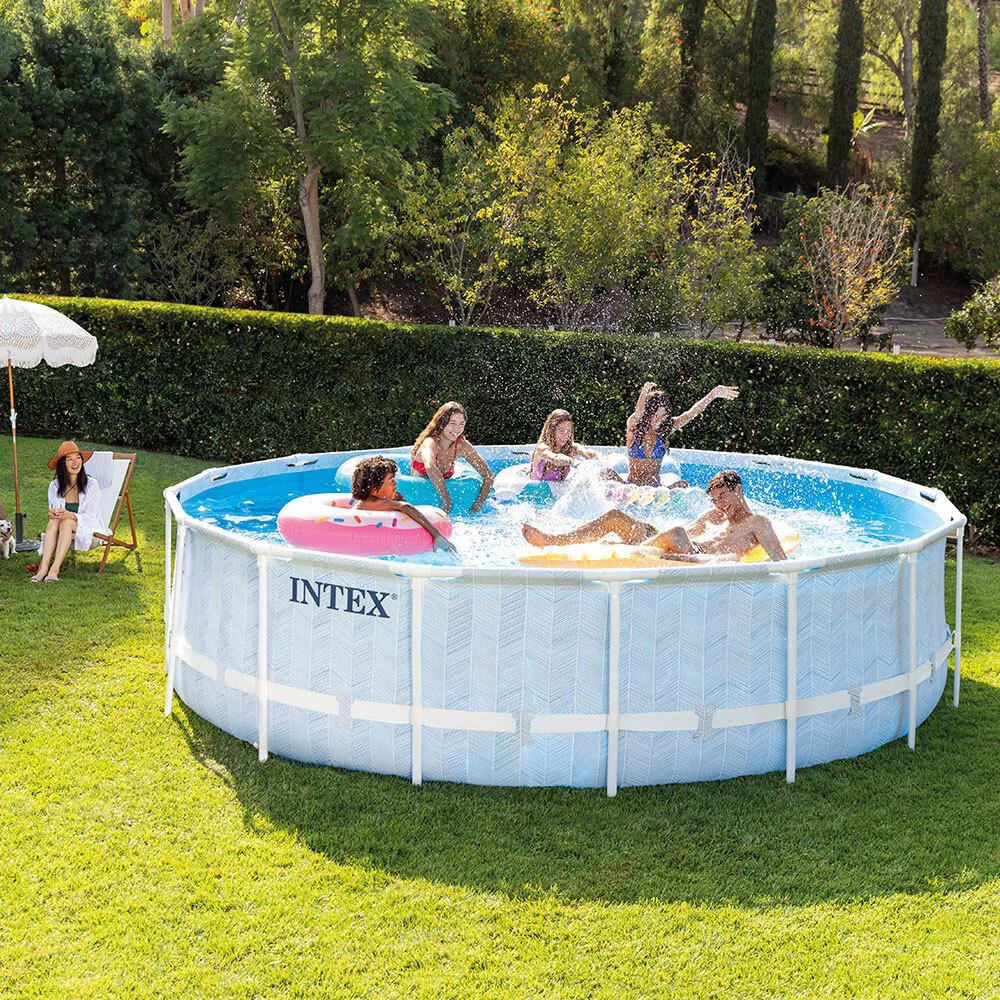 Piscina Intex Chevron prism frame premium, 488 x122 cm, 19156 l, cadru metalic foto