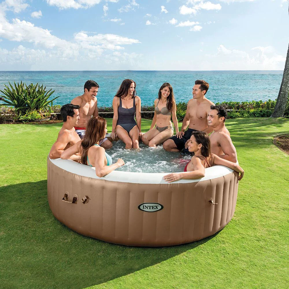Jacuzzi SPA gonflabil Intex Sahara Tan Round Bubble Spa, 236х71 cm, 1339 l, 8 persoane foto