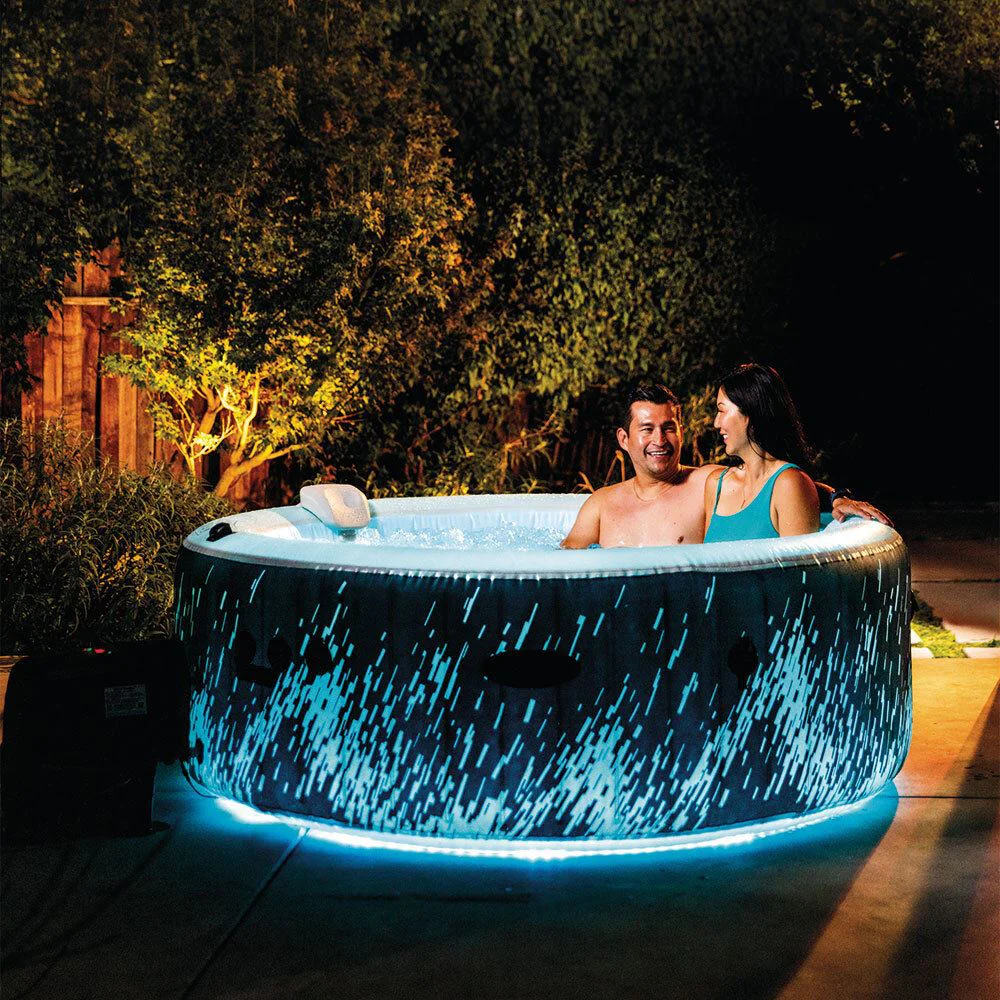 Jacuzzi SPA gonflabil Intex Glow Deluxe, 196х71 cm, 795 l, 4 persoane foto