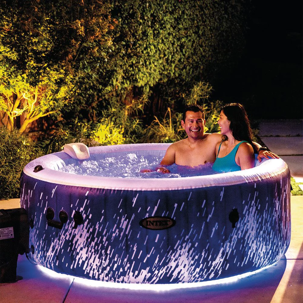 Jacuzzi SPA gonflabil Intex Glow Deluxe, 196х71 cm, 795 l, 4 persoane foto