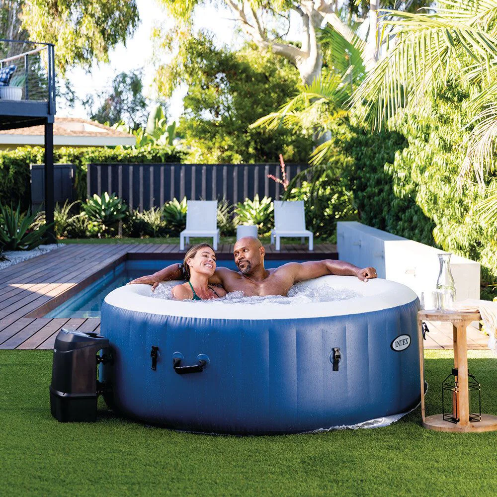 Jacuzzi SPA gonflabil Intex PureSpa Bubble Blue, 180х66 cm, 677 l, 4 persoane foto