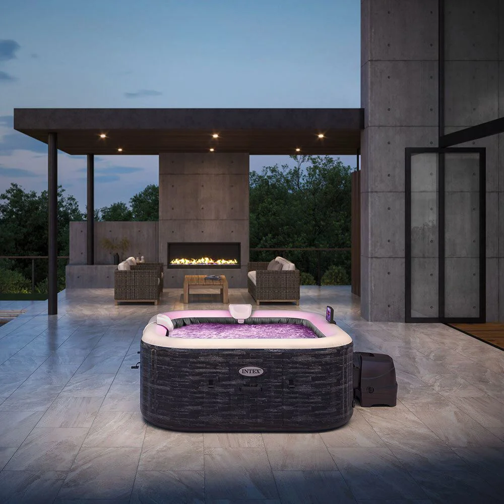 Надувной SPA-джакузи Intex Greystone Deluxe, 211x211x71 см, 795 л, на 4 человека foto