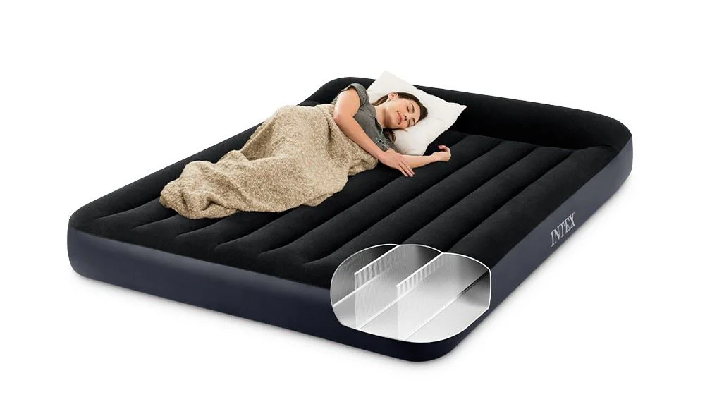 Saltea gonflabila Intex Velur Prestige cu pompa incorporata 220V, 152x203x30 cm, pana la 272 kg foto