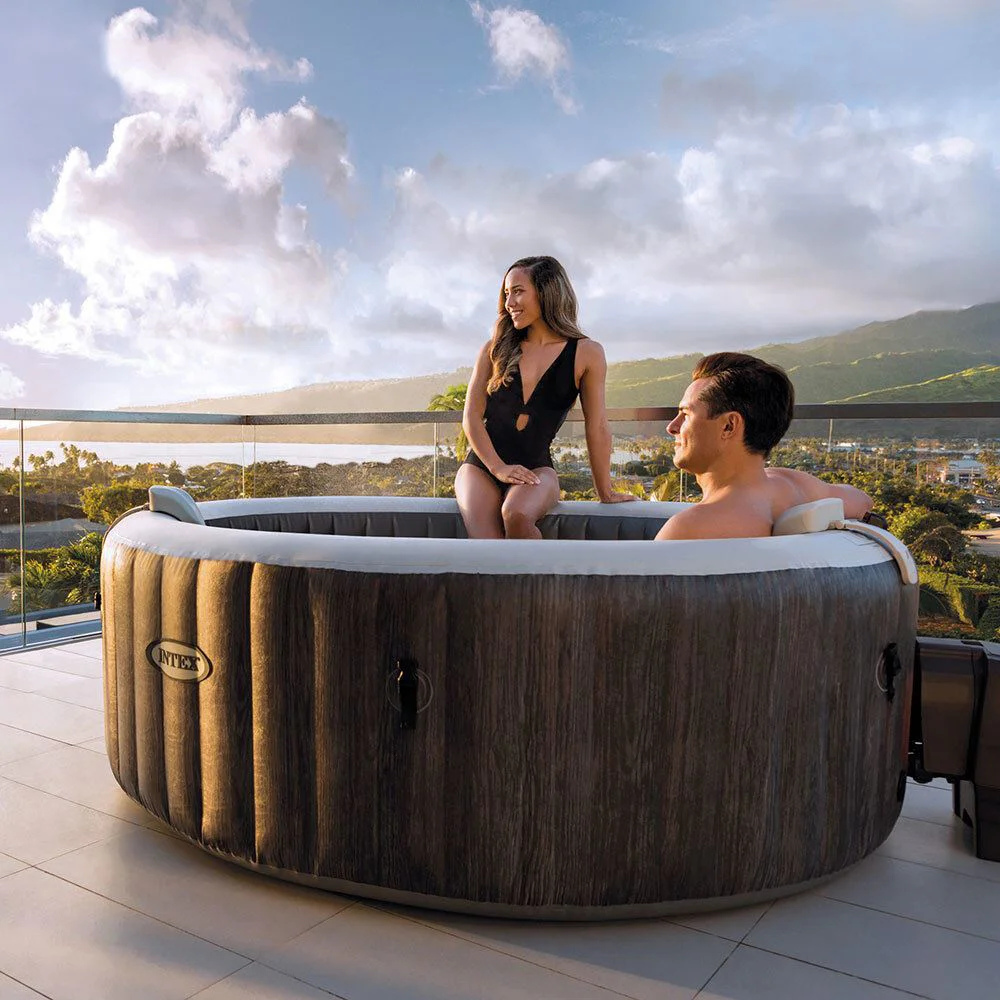 Jacuzzi SPA gonflabil Intex Greywood Deluxe, 196х71 cm, 795 l, 4 persoane foto