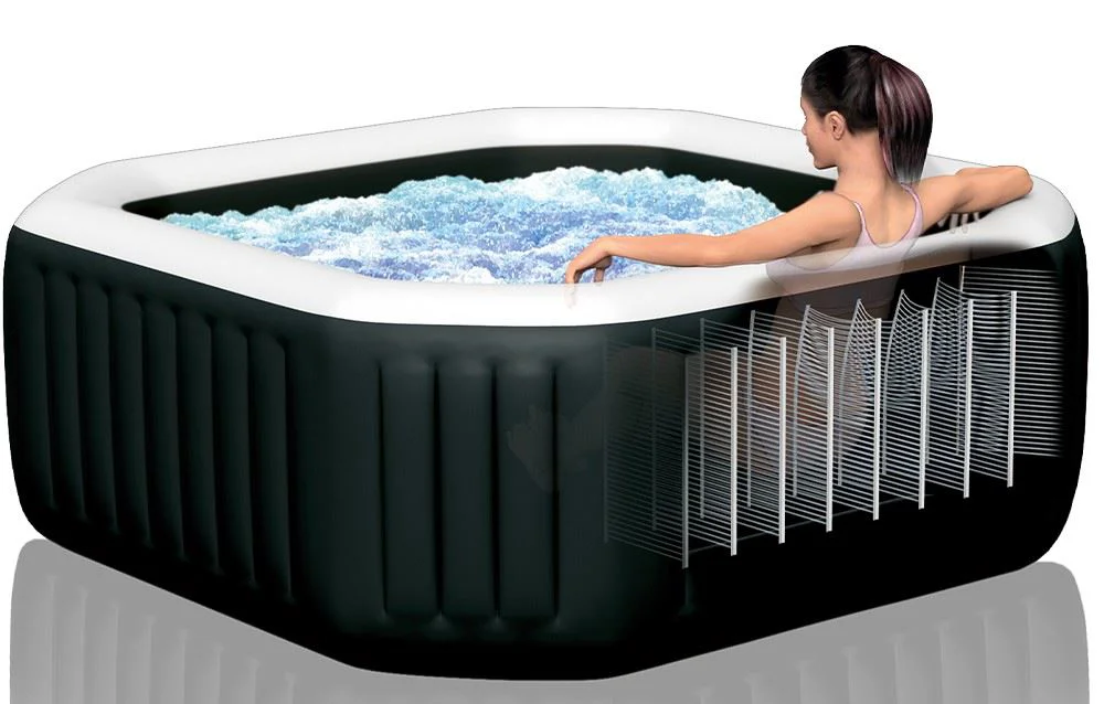 Jacuzzi SPA gonflabil Intex Jet&Bubble Deluxe, 201x71 cm, 795 l, 4 persoane foto