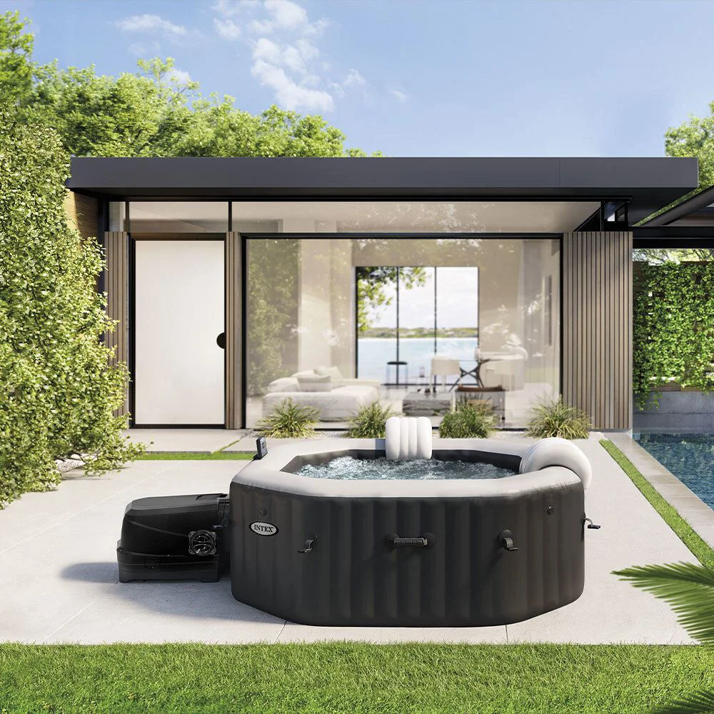 Jacuzzi SPA gonflabil Intex Jet&Bubble Deluxe, 201x71 cm, 795 l, 4 persoane foto